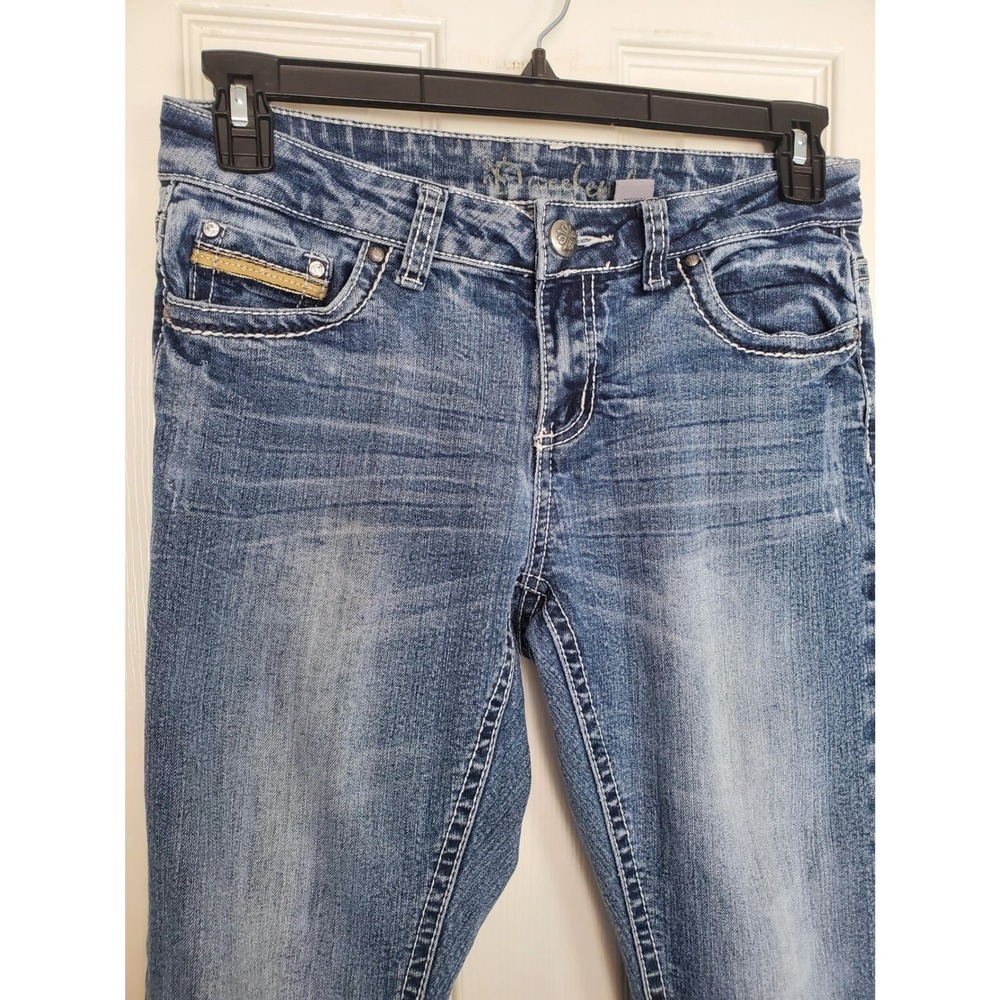 Y2k Butterfly Wing Embellished Capri Denim Festival Weekend Casual‎ Boho Size 8